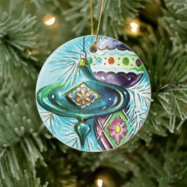 レトロビンテージクリスマスバルブズツリーオーナメント セラミックオーナメント