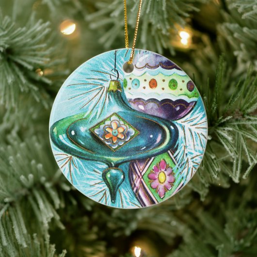 レトロビンテージクリスマスバルブズツリーオーナメント セラミックオーナメント (ツリー)