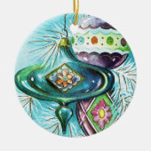 レトロビンテージクリスマスバルブズツリーオーナメント セラミックオーナメント (正面)