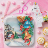 レトロビンテージクリスマスファームパーティープレート ペーパープレート (パーティー)