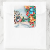 レトロビンテージクリスマスファームホリデーシール スクエアシール (バッグ)