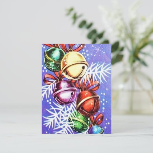 レトロビンテージクリスマスベル追加メッセージカード シーズンカード (スタンド正面)