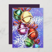 レトロビンテージクリスマスベル追加メッセージカード シーズンカード (正面/裏面)