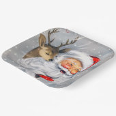 レトロビンテージクリスマスホリデーサンタトインデア ペーパープレート (傾斜あり)