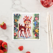 レトロビンテージクリスマスホリデートインデアパーティー スタンダードカクテルナプキン (インサイチュ)