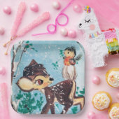 レトロビンテージクリスマスホリデートインデアパーティー ペーパープレート (パーティー)