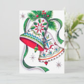 レトロビンテージクリスマスホリデーベルカード シーズンカード (スタンド正面)