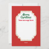 レトロビンテージクリスマスホリデーベルカード シーズンカード (裏面)