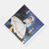 レトロビンテージクリスマスホリデーレディパーティーナプキン (コーナー)