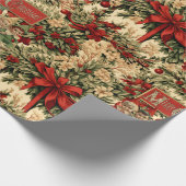 レトロビンテージクリスマス小妖精や小人オンザシェルフ ラッピングペーパー (角)