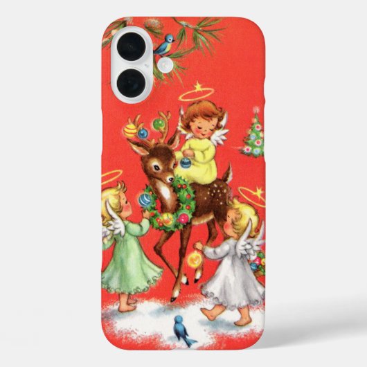 レトロビンテージ クリスマスの天使 Case-Mate iPhoneケース (裏面)