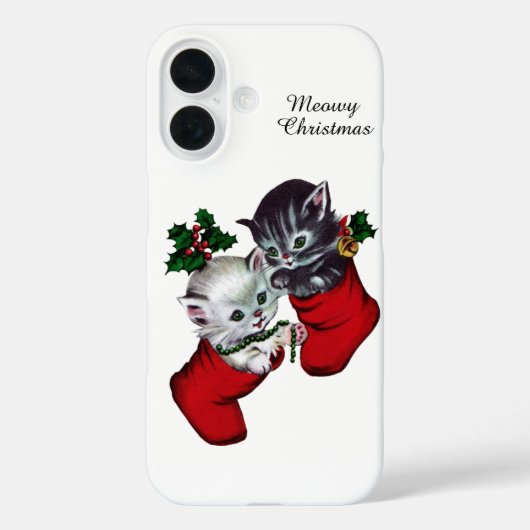 レトロビンテージ クリスマス猫 Case-Mate iPhoneケース (裏面)