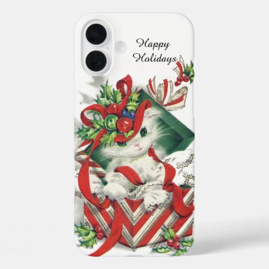レトロビンテージ クリスマス猫 Case-Mate iPhoneケース (裏面)