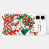 レトロビンテージ クリスマス猫 Case-Mate iPhoneケース (裏面 (横))
