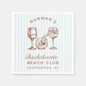 レトロビンテージ ブライズメイド ブルー ペーパーナプキン スタンダードカクテルナプキン (正面)