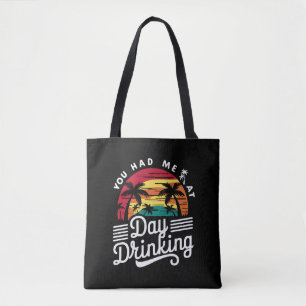 レトロビーチで乾杯に惚れた コミック調ビーチグッズ トートバッグ