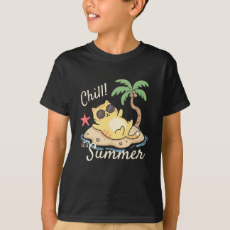 レトロビーチの夏デザイン Tシャツ