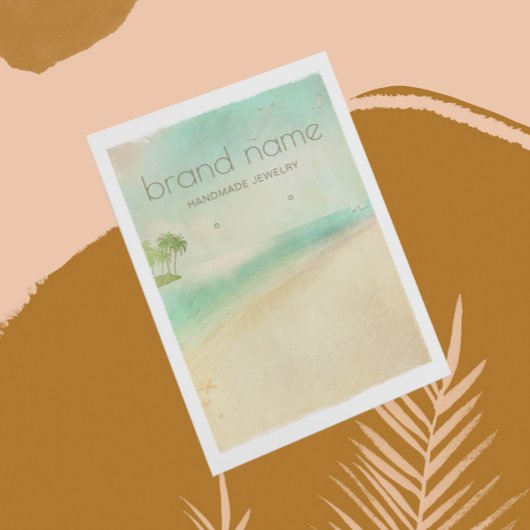 レトロビーチをテーマにしたイヤリングホルダー 名刺