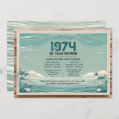 レトロビーチウッド1974 50年高校懇親会 招待状 (正面/裏面)