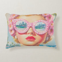 レトロビーチガールとフローラサングラス