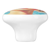 レトロビーチガールとフローラサングラス セラミックノブ (側面)