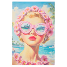 レトロビーチガールとフローラサングラス