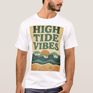 レトロビーチサンセットサーフシーン Tシャツ