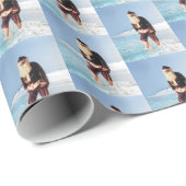 レトロビーチサンタクロース写真inサルターター ラッピングペーパー (ロールコーナー)