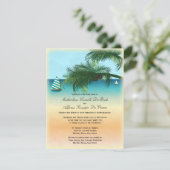 レトロビーチシーンフォーマルウェディング招待 招待状 (スタンド正面)