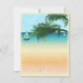 レトロビーチシーンフォーマルウェディング招待 招待状 (裏面)