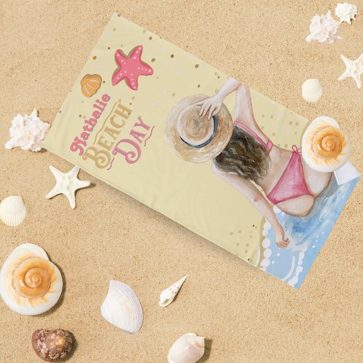 レトロビーチタオル名 – ギフトパーソナライズされたプレゼント ビーチタオル