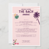 レトロビーチバチェロレッテ週末の日程 招待状 (裏面)