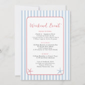 レトロビーチバチェロレッテ週末の日程 招待状 (裏面)