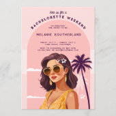レトロビーチバチェロレッテ週末の日程 招待状 (正面)