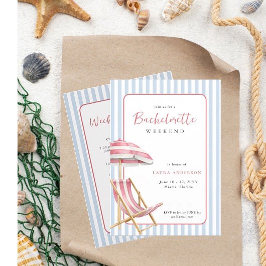 レトロビーチバチェロレッテ週末の日程 招待状