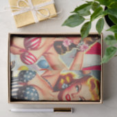 レトロビーチパーティーのピンアップ 薄葉紙 (ギフト)