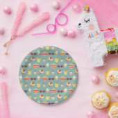 レトロビーチパーティー夏誕生日 ペーパープレート (パーティー)