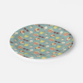 レトロビーチパーティー夏誕生日 ペーパープレート (アングル)