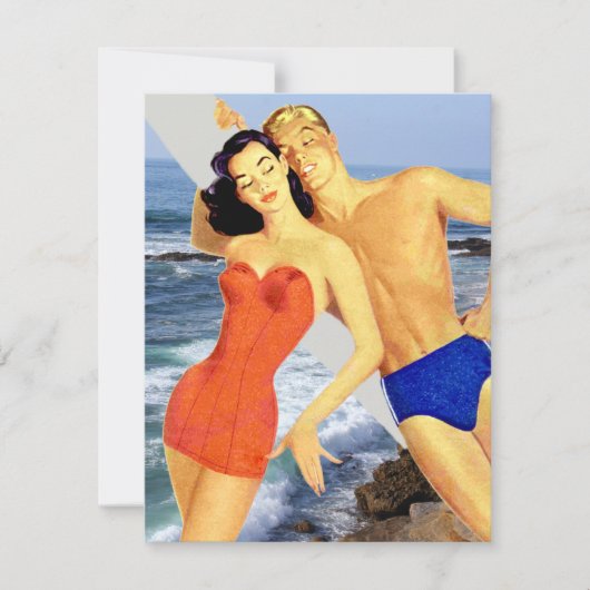 レトロビーチパーティー 招待状 (正面)