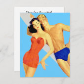 レトロビーチパーティー 招待状 (正面/裏面)