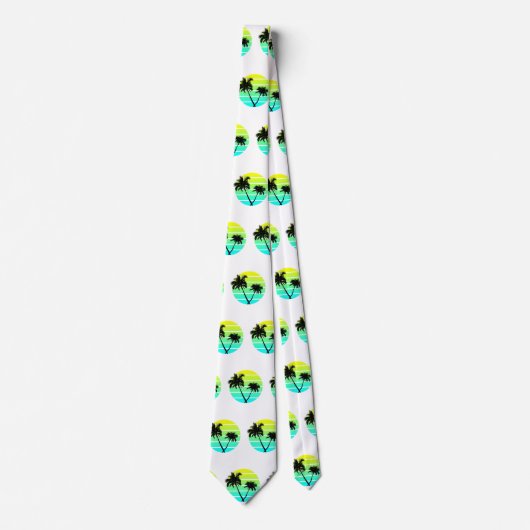 レトロビーチパームツリー ネクタイ (正面)