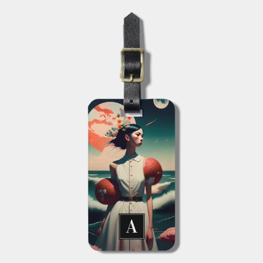 レトロビーチファッションラゲージタグ ラゲッジタグ (正面縦)