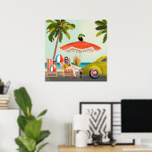 レトロビーチポスター ポスター (ホームオフィス)