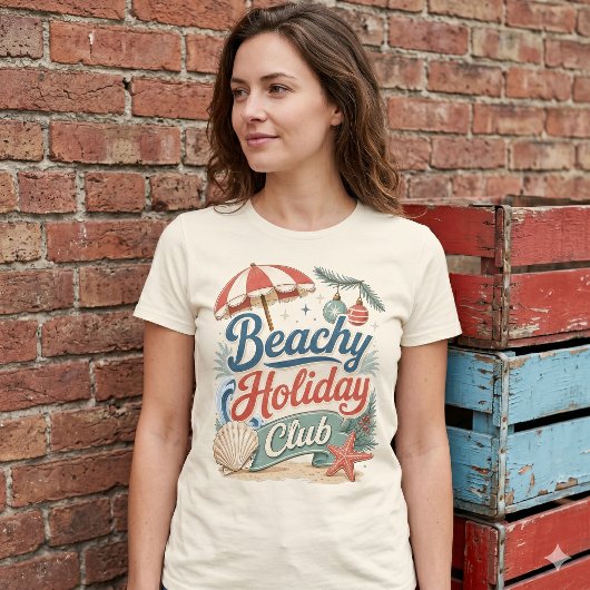 レトロビーチリゾートのクリスマス Tシャツ