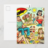 レトロビーチ漫画 ポストカード (正面/裏面)