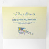 レトロビーチ結婚写真 三つ折り招待状 (内部最初)