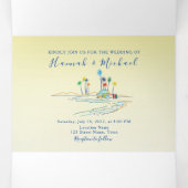 レトロビーチ結婚写真 三つ折り招待状 (内部中)