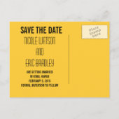 レトロビーチ結婚式日付の保存 案内ポストカード (裏面)