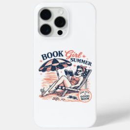 レトロビーチ読書の本好き女子サマー iPhone 15 PRO MAXケース