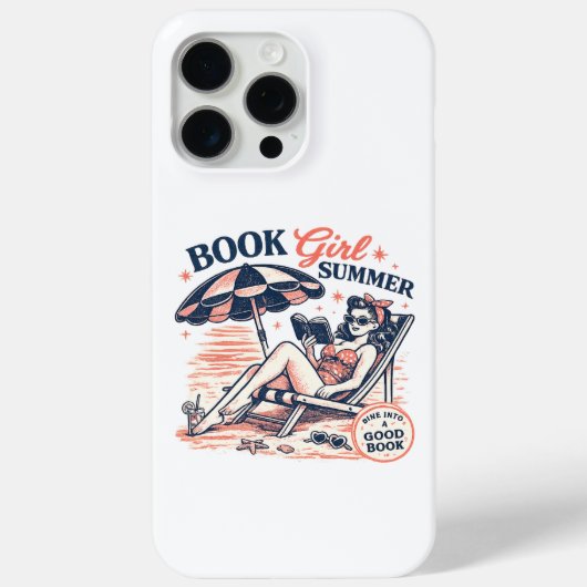 レトロビーチ読書の本好き女子サマー Case-Mate iPhoneケース (裏面)